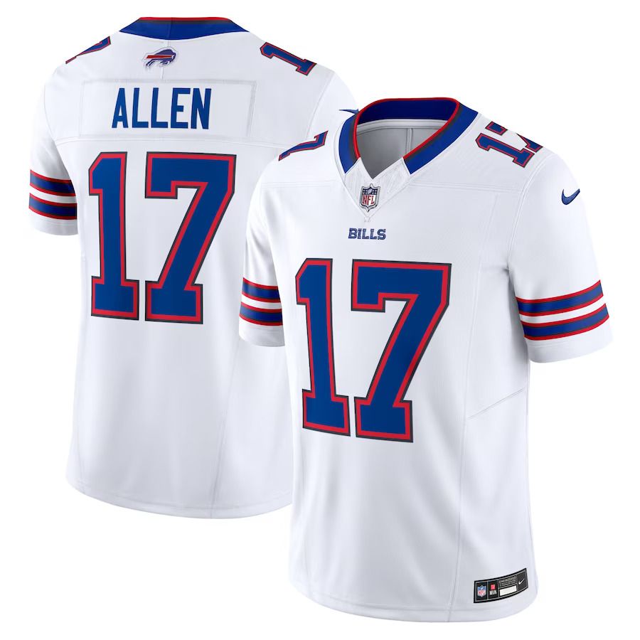 Men Buffalo Bills 17 Josh Allen Nike White Vapor F.U.S.E. Limited NFL Jersey